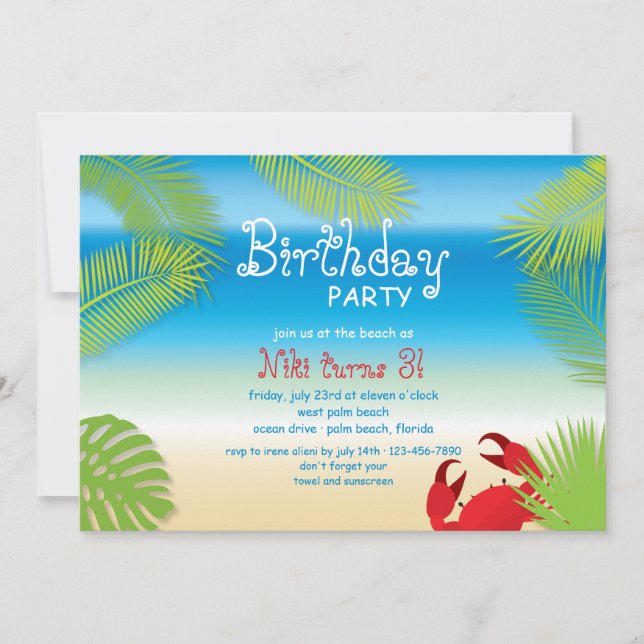 Little Red Crab Invitation (Front)