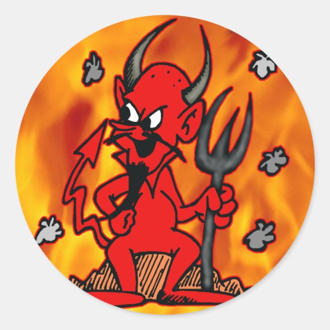 Little Red Devil Classic Round Sticker (Front)