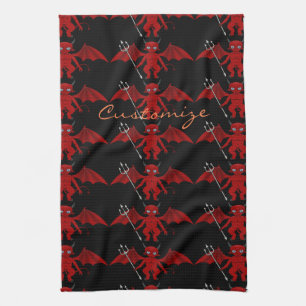 Little Red Devil Thunder_Cove Kitchen Towel