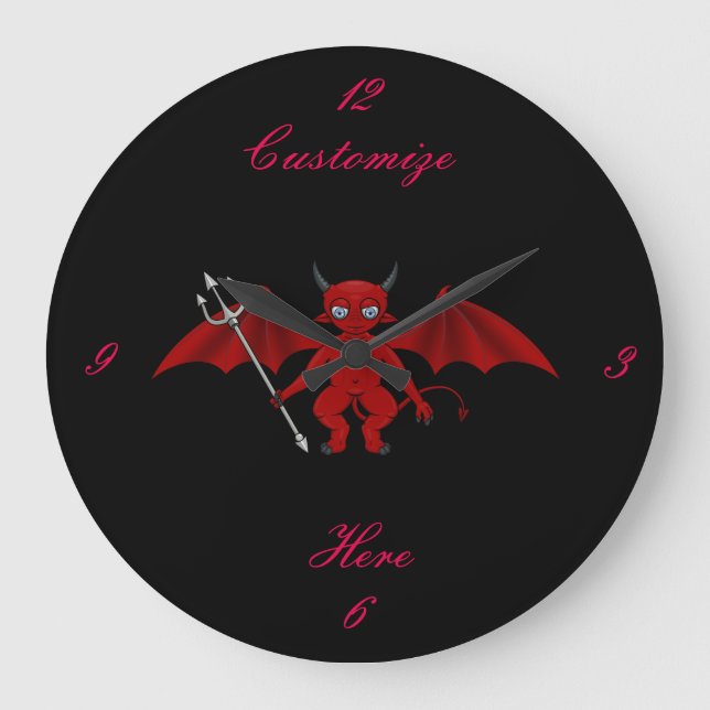 Little Red Devil Thunder_Cove Large Clock (Front)