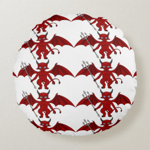 Little Red Devil Thunder_Cove Round Pillow