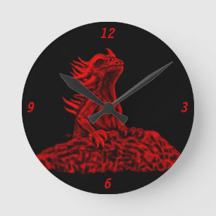 Little red Dragon Round Clock