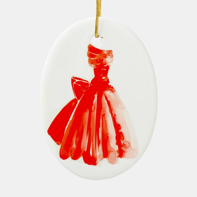 Little Red Dress Christmas Ornament (Front)