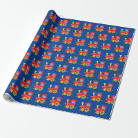 Little Red Engine Design Wrapping Paper Roll