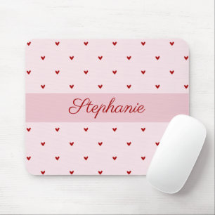 Little Red Heats Pink Name Mousepad
