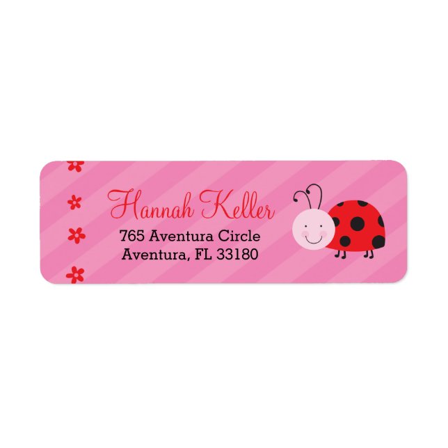 Little Red Ladybug Personalized Address Labels (Front)