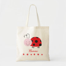 Little Red Ladybug Personalized Bag Tote for Girl