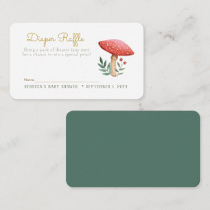 Little Red mushroom Diaper Raffle Enclosure Card