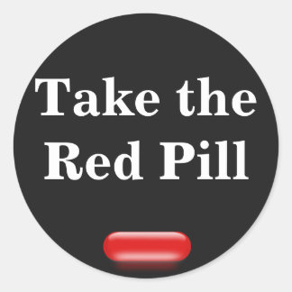Little Red Pill Classic Round Sticker