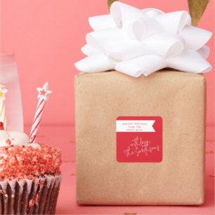 Little Red Ribbon Holiday Gifting  Square Sticker