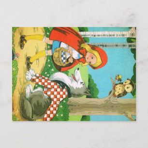 Little Red Ridding Hood postcard Vintage Retro