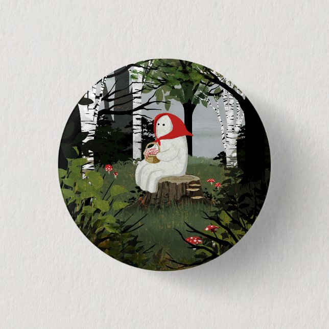 Little Red Riding Hood 1 Inch Round Button (Front)