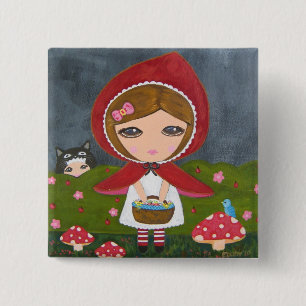 Little Red Riding Hood 2 Inch Square Button