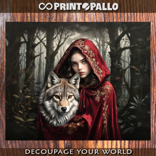 Little Red Riding Hood - 3 Decoupage Wrapping Paper Sheet