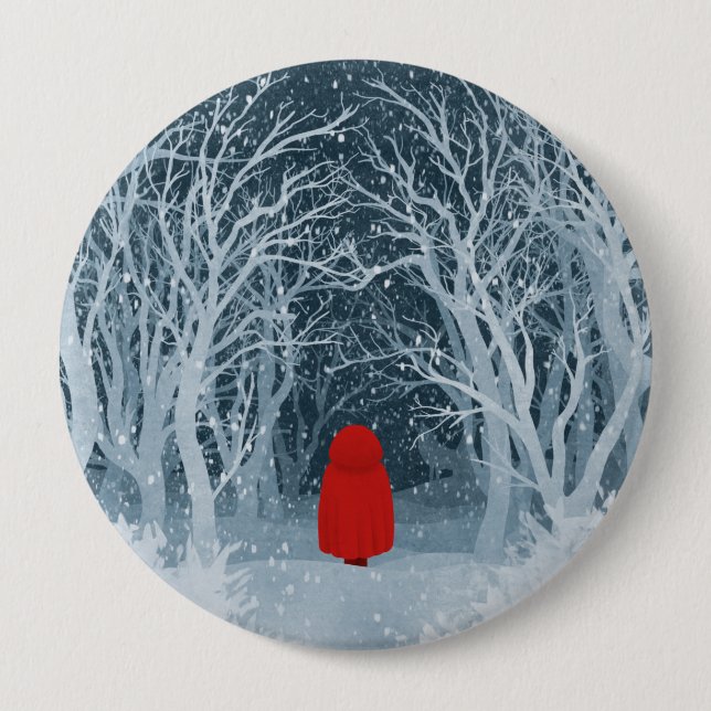 Little Red Riding Hood 4 Inch Round Button (Front)