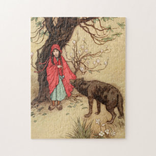Little Red Riding Hood And Wolf Vintage  Jigsaw Puzzle