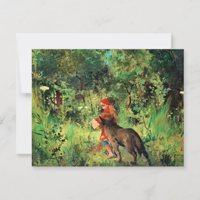Little Red Riding Hood by Carl Larsson Card (Front)