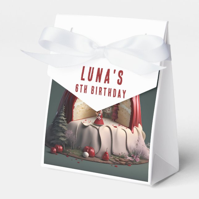 Little Red Riding Hood Cake - Birthday Favor Box (Front Side)