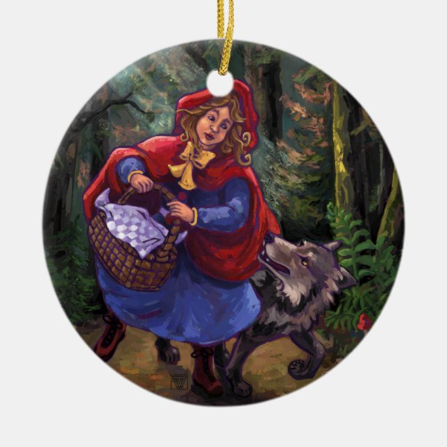 Little Red Riding Hood Ceramic Ornament (Front)