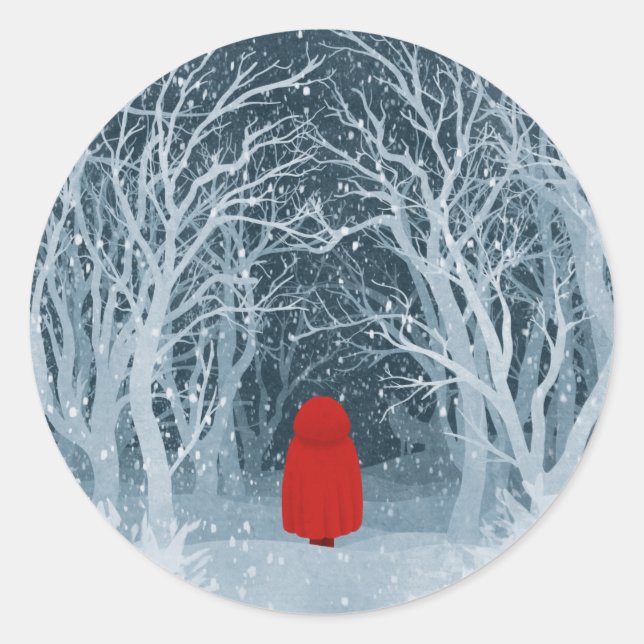 Little Red Riding Hood Classic Round Sticker (Front)
