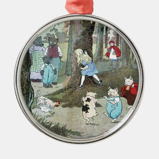 Little Red Riding Hood: End Pages Metal Ornament (Front)