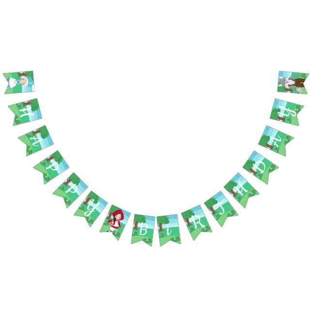 Little Red Riding Hood Fairytale Girls Birthday Bunting Flags (All)
