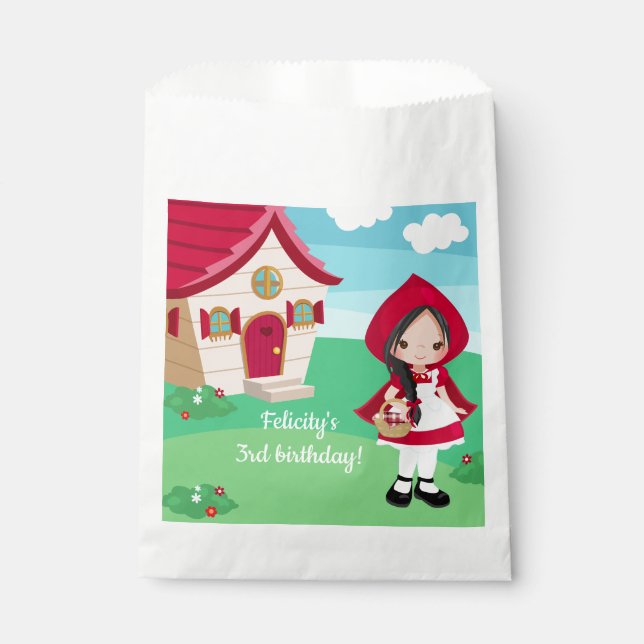 Little Red Riding Hood Fairytale Girls Birthday Favour Bag (Front)