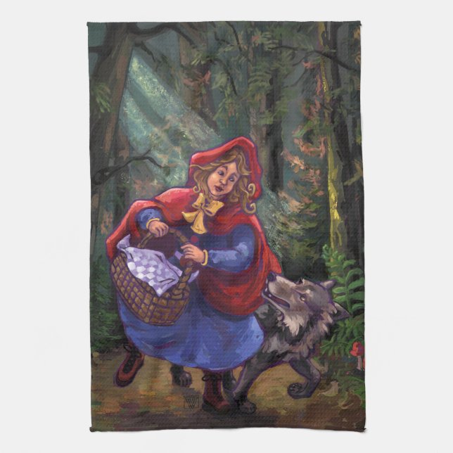 Little Red Riding Hood Kitchen Towel (Vertical)