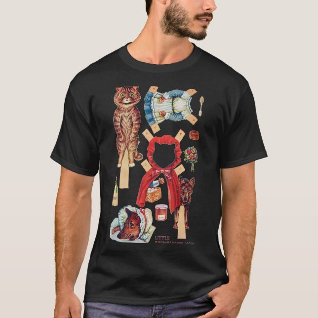Little Red Riding Hood, Paper Doll, Louis Wain T-Shirt (Front)