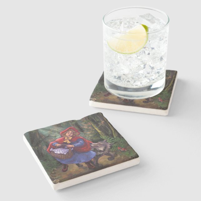 Little Red Riding Hood Stone Coaster (Side)