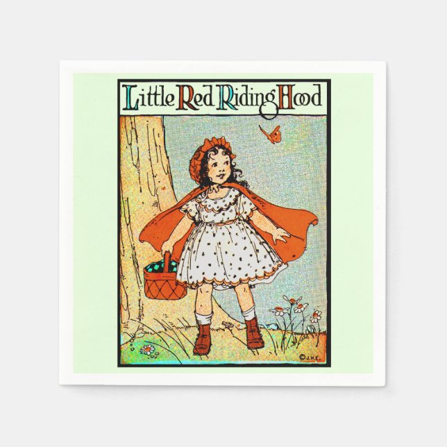 Little Red Riding Hood Vintage Cute Napkin (Front)