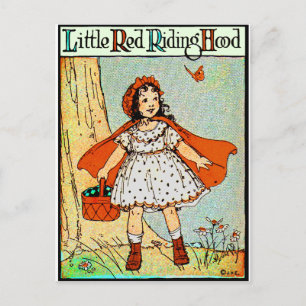 Little Red Riding Hood Vintage Cute Postcard