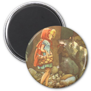 Little Red Riding Hood, Vintage Fairy Tale Magnet