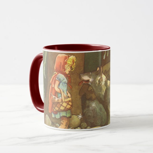 Little Red Riding Hood, Vintage Fairy Tale Mug (Front Left)