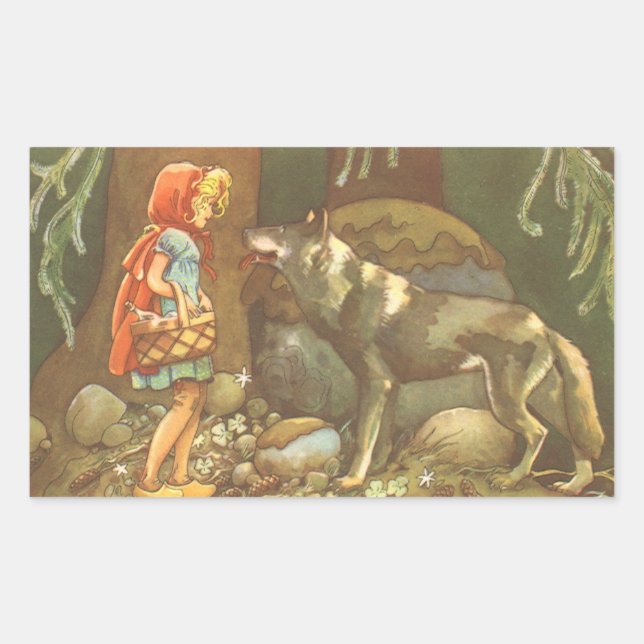 Little Red Riding Hood, Vintage Fairy Tale Sticker (Front)
