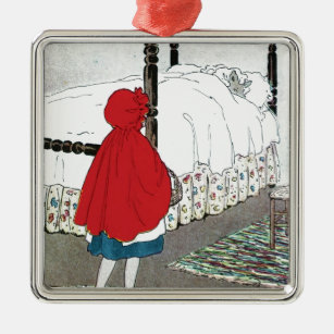 Little Red Riding Hood: What Grat Ears You Have! Metal Ornament