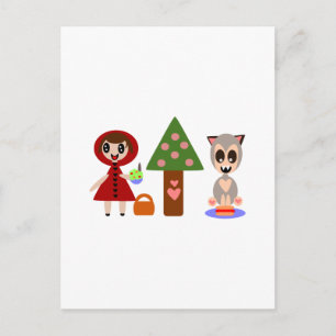 Little Red Riding Hoods Picnic Postcard