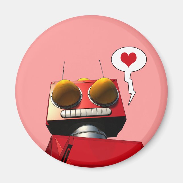 Little Red Robot Love Magnet (Front)