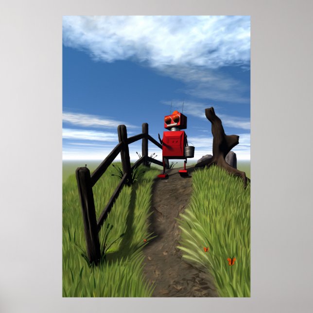 Little Red Robot Print (Front)