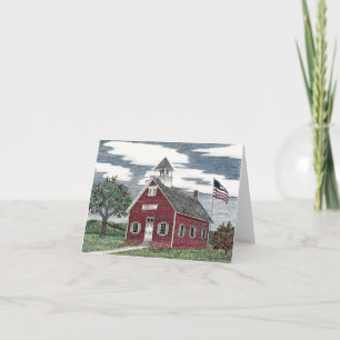 Little Red Schoolhouse Blank Note Cards