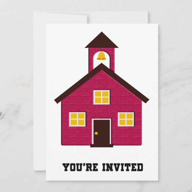 Little Red Schoolhouse Invited Invitation (Front)