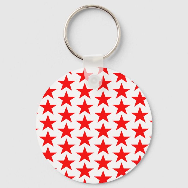 Little Red Stars Pattern Keychain (Front)