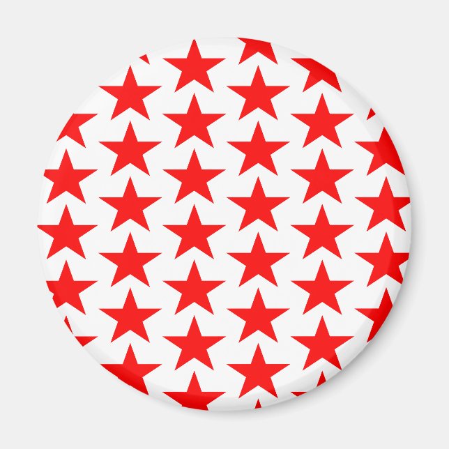 Little Red Stars Pattern Magnet (Front)