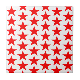 Little Red Stars Pattern Tile