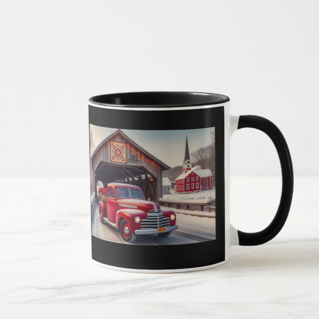 Little Red Truck AI artwork café tasse (Droite)