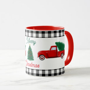 Little Red Truck and Christmas Tree Mug