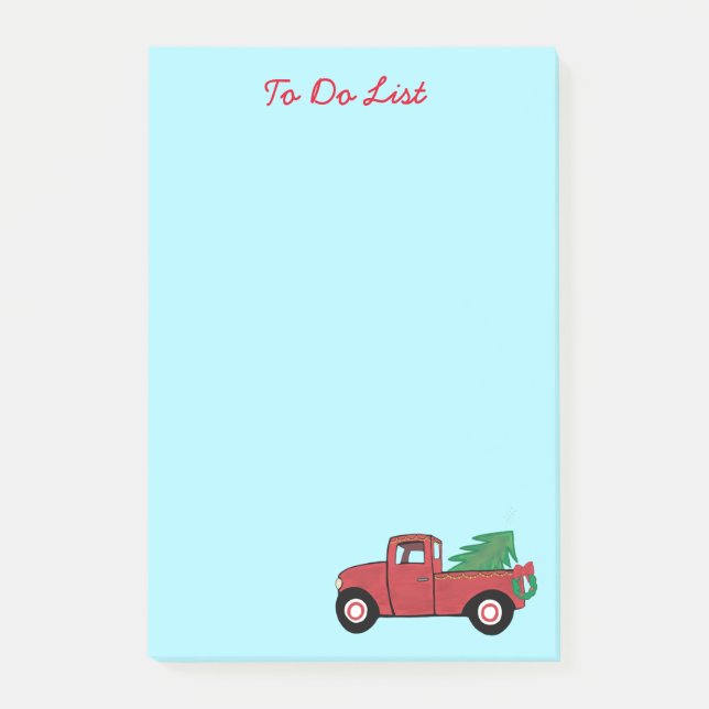 Little Red Truck Christmas Tree Post-it Notes (Front)