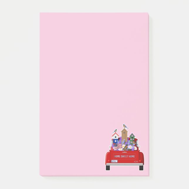 Little Red Truck Spring Post-it Notes (Front)