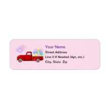 Little Red Truck Valentine Address Labels