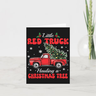 Little Red Trucks Hauling Santa Christmas Tree Par Card